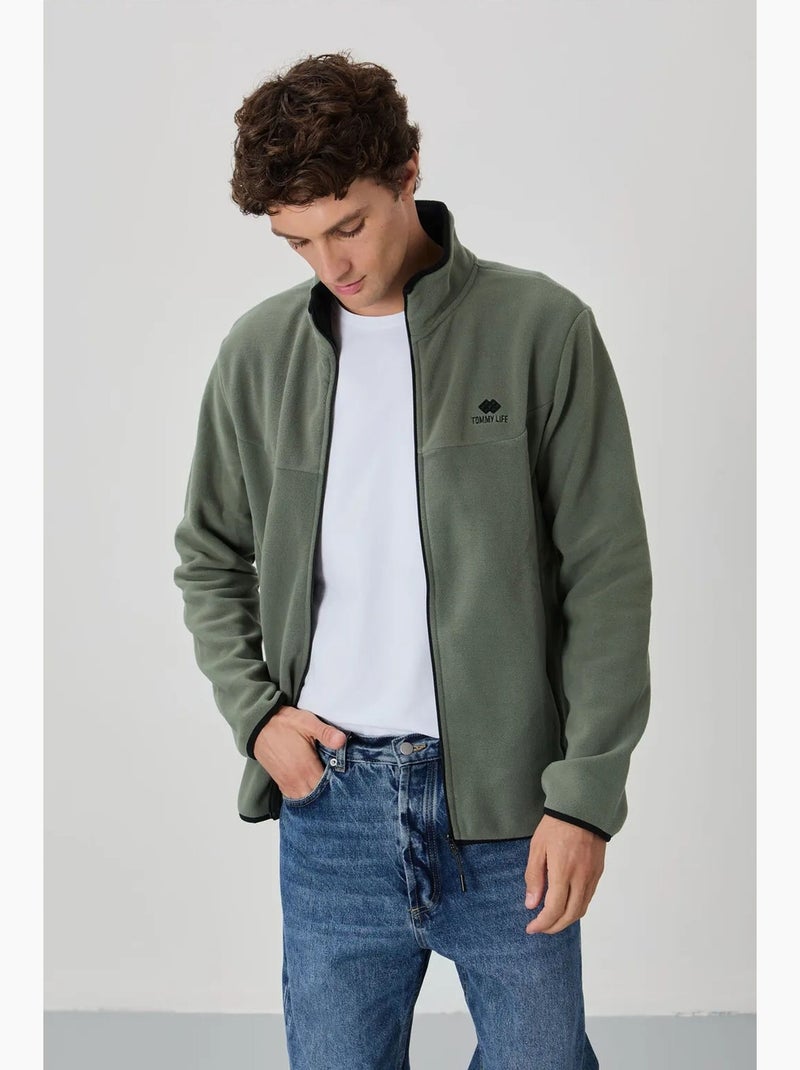 Sweat homme en maille peluche à fermeture éclair tommy Bleu lagon - Kiabi