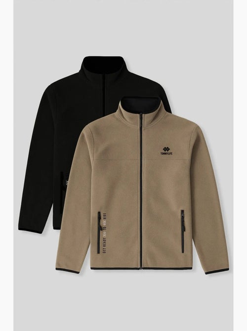 Sweat homme en maille peluche à fermeture éclair tommy - Kiabi