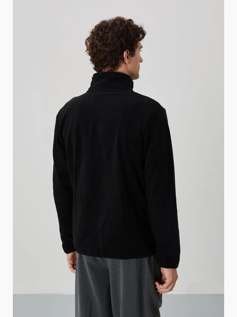Sweat homme en maille peluche à fermeture éclair tommy Camel - Kiabi