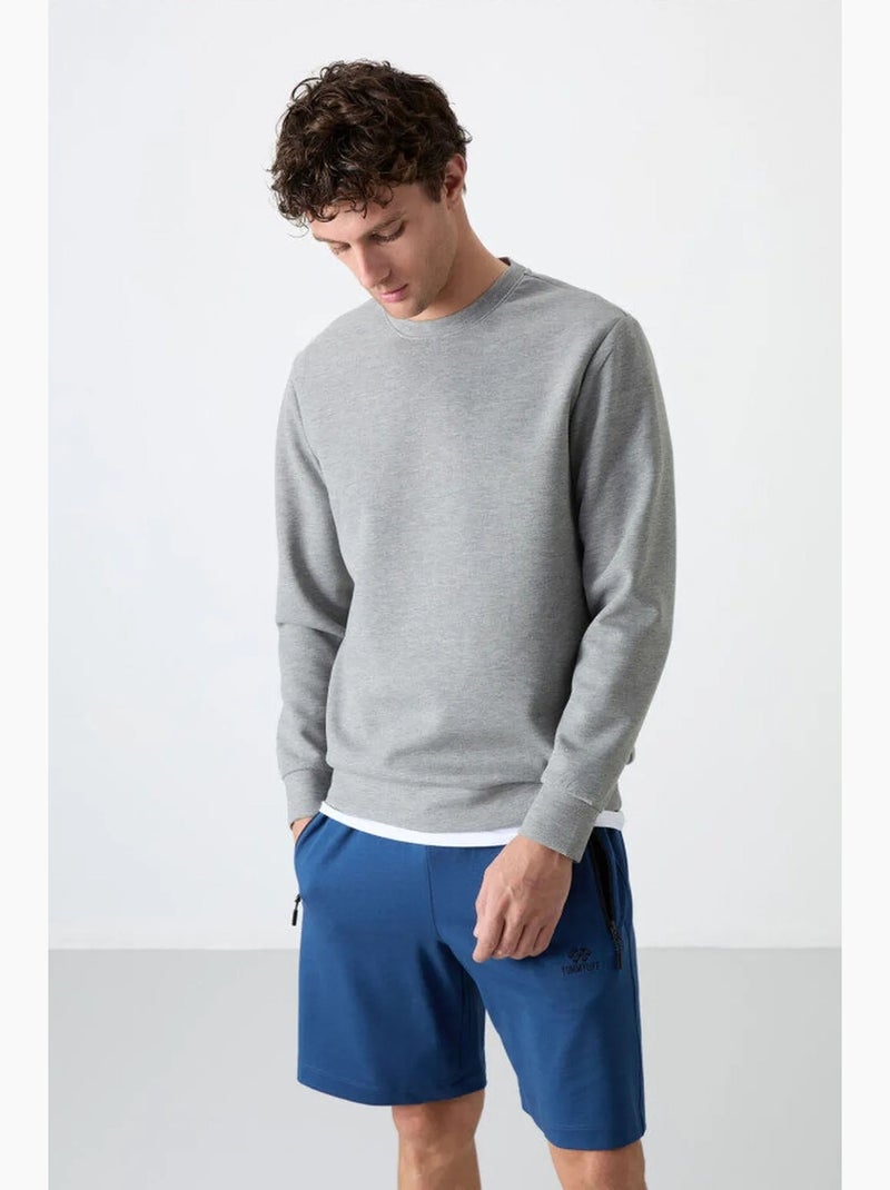 Sweat homme uni à col rond tommy Gris clair - Kiabi