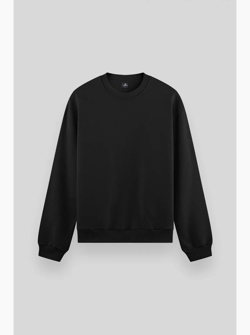 Sweat homme uni à col rond tommy Noir Blanc - Kiabi