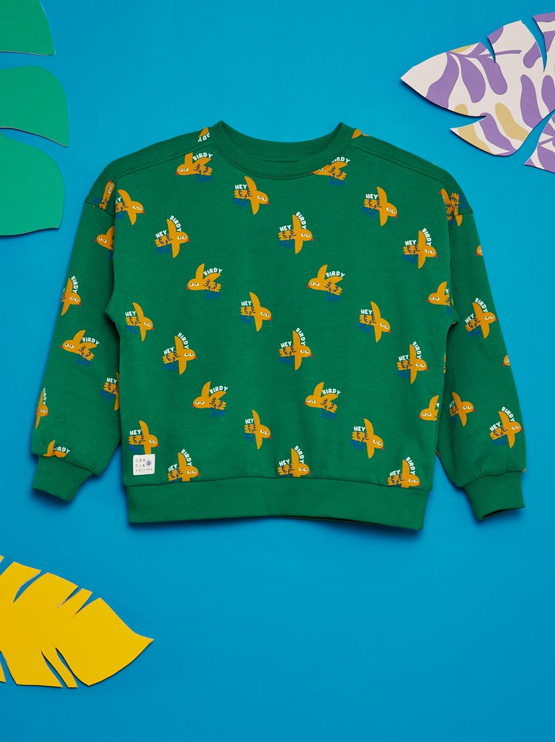 Sweat imprimé - Grafik Edition Vert - Kiabi