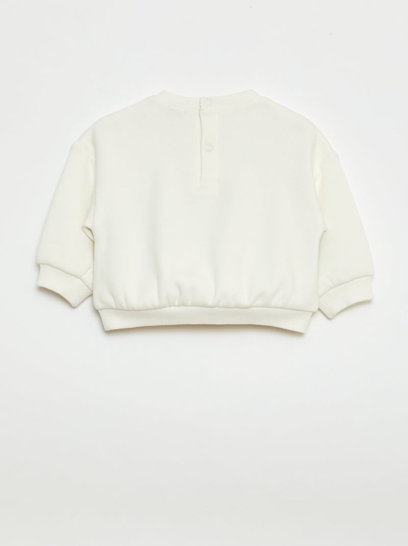 Sweat imprimé col rond Blanc - Kiabi