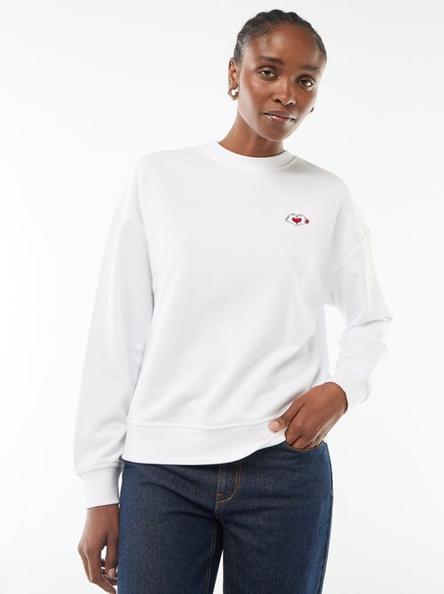 Sweat imprimé 'Disney' 'Mickey et minnie' en coton uni - Kiabi