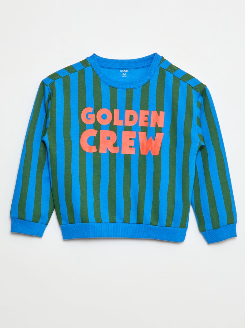 Sweat imprimé en coton Bleu - Kiabi