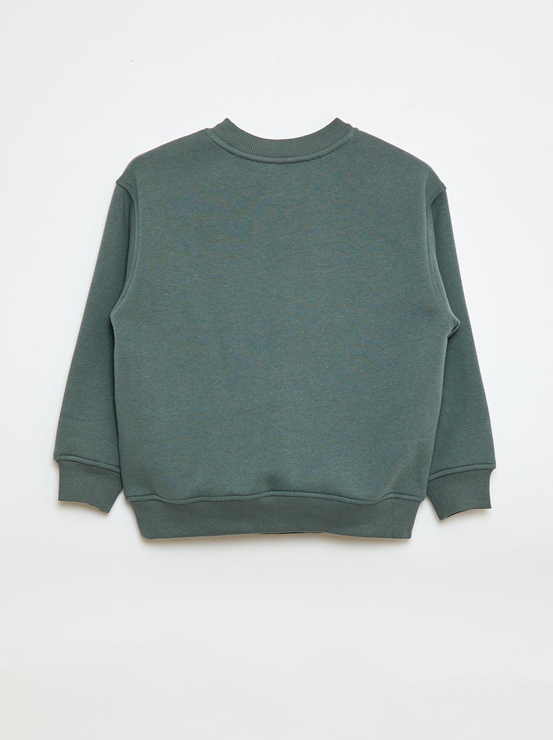 Sweat imprimé en molleton gratté Bleu - Kiabi