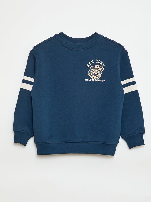 Sweat imprimé en molleton gratté - Kiabi