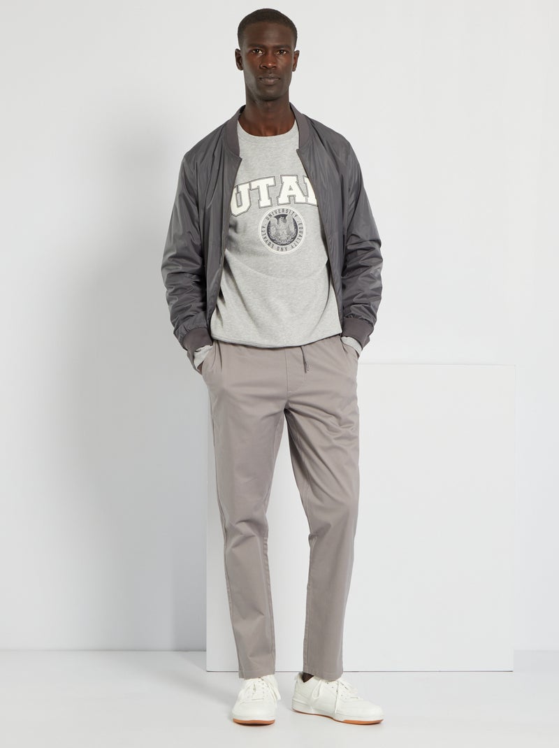 Sweat imprimé en molleton Gris - Kiabi