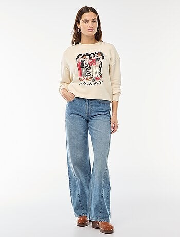 Sweat imprimé en molleton léger 'Agathe Sorlet x Kiabi'