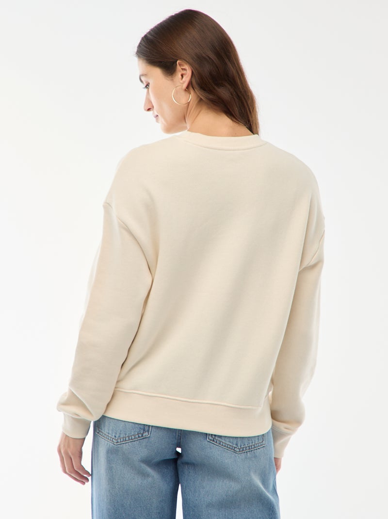Sweat imprimé en molleton léger  'Agathe Sorlet x Kiabi' Blanc - Kiabi
