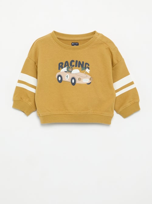 Sweat imprimé et manches longues rayées - Kiabi Sweat imprimé et manches longues rayées - Kiabi