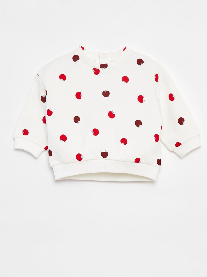 Sweat imprimé fantaisie Blanc - Kiabi
