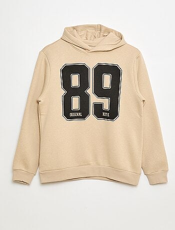 Sweat imprimé fantaisie en coton uni