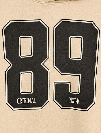 Sweat imprimé fantaisie en coton uni