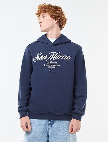 Sweat imprimé fantaisie en coton uni