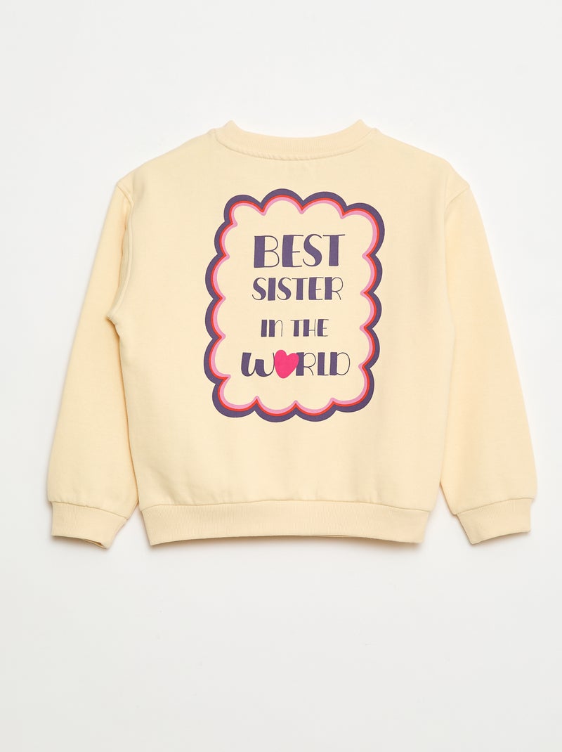 Sweat imprimé message 'sisters' Beige - Kiabi