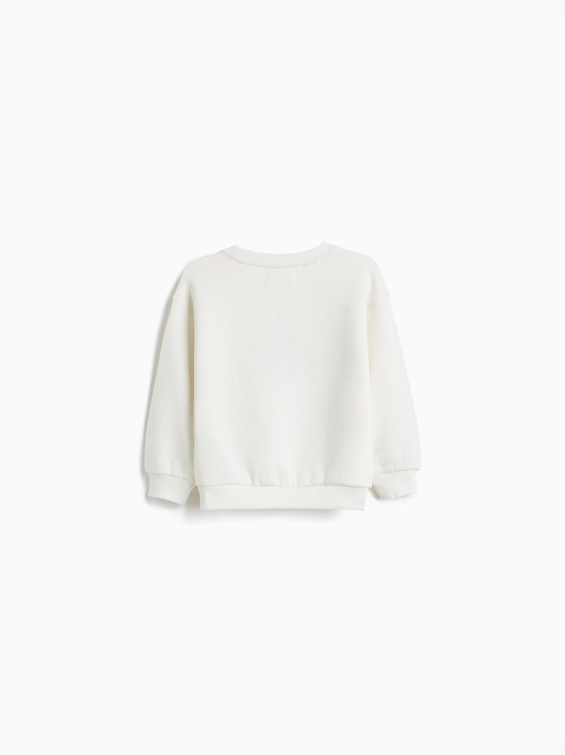 Sweat imprimé, mo fashion Blanc - Kiabi