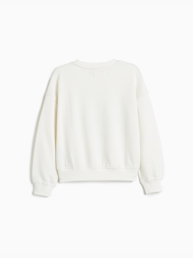 Sweat imprimé, mo fashion Blanc - Kiabi