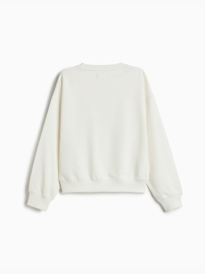 Sweat imprimé, mo fashion Blanc - Kiabi
