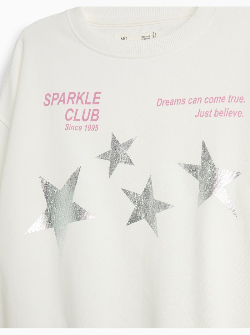 Sweat imprimé, mo fashion Blanc - Kiabi
