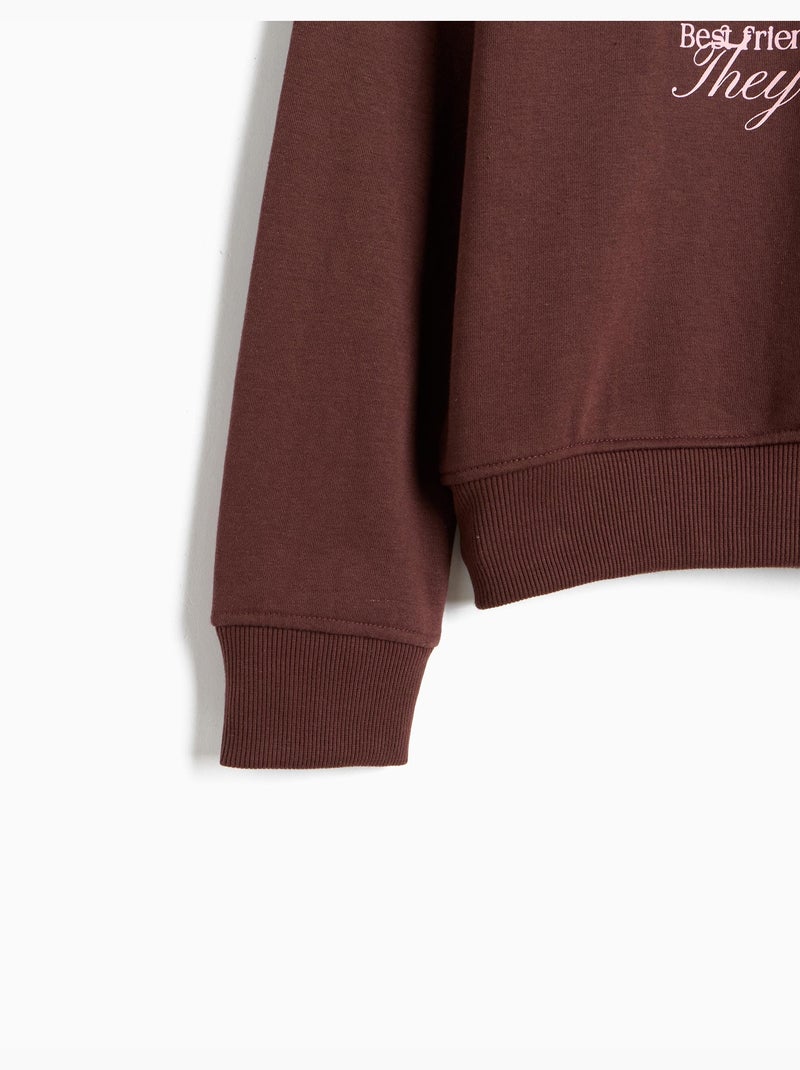 Sweat imprimé, mo fashion Marron - Kiabi