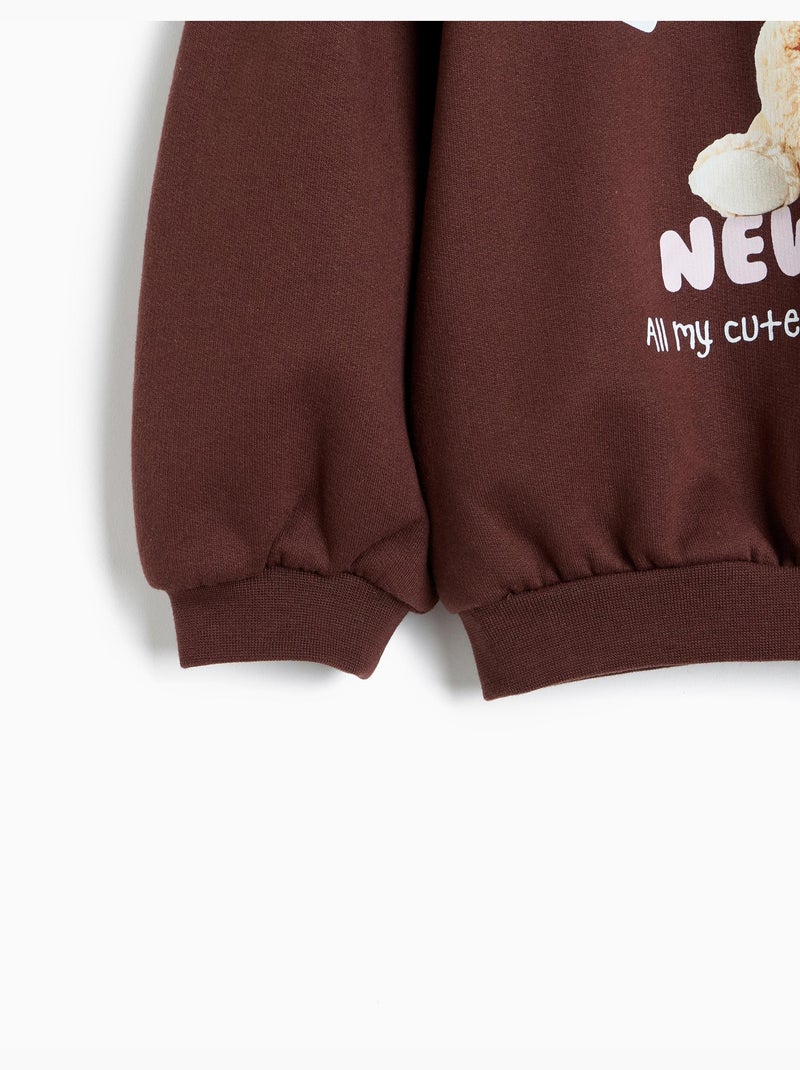 Sweat imprimé, mo fashion Marron - Kiabi