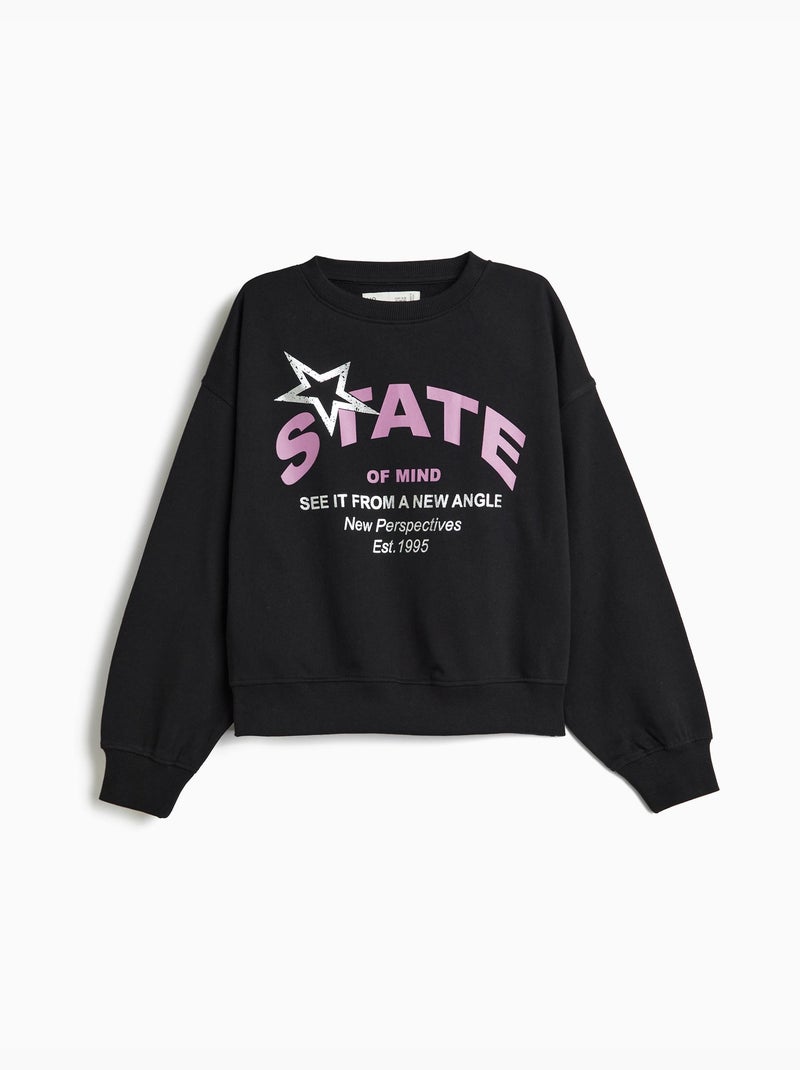 Sweat imprimé, mo fashion Noir - Kiabi