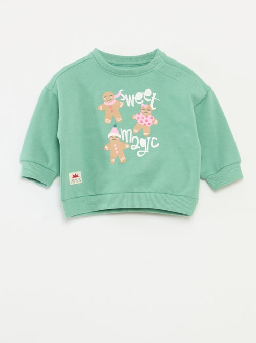 Sweat imprimé Noël en jersey coton - Kiabi