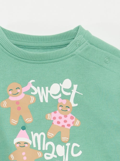 Sweat imprimé Noël en jersey coton - Kiabi