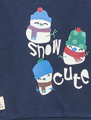 Sweat imprimé Noël en polaire coton