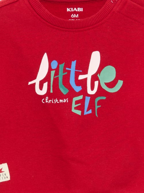 Sweat imprimé Noël en polaire coton - Kiabi