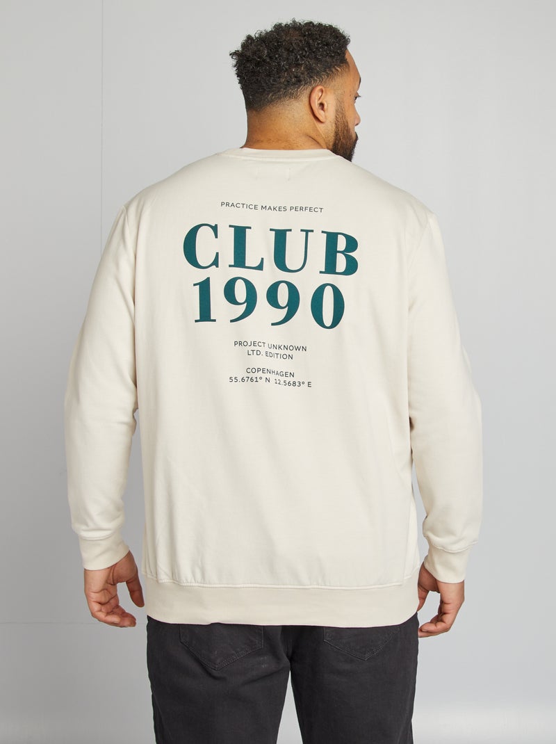Sweat imprimé recto-verso BEIGE - Kiabi