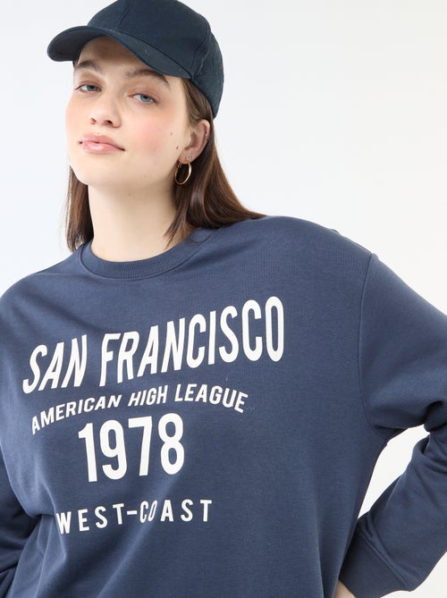 Sweat léger en French Terry avec inscription - Kiabi