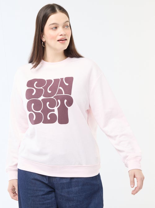 Sweat léger en French Terry avec inscription - Kiabi