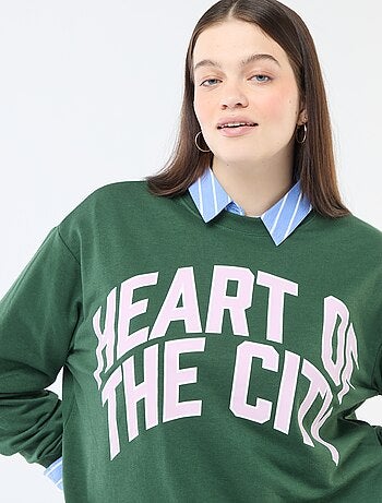 Sweat léger en French Terry avec inscription