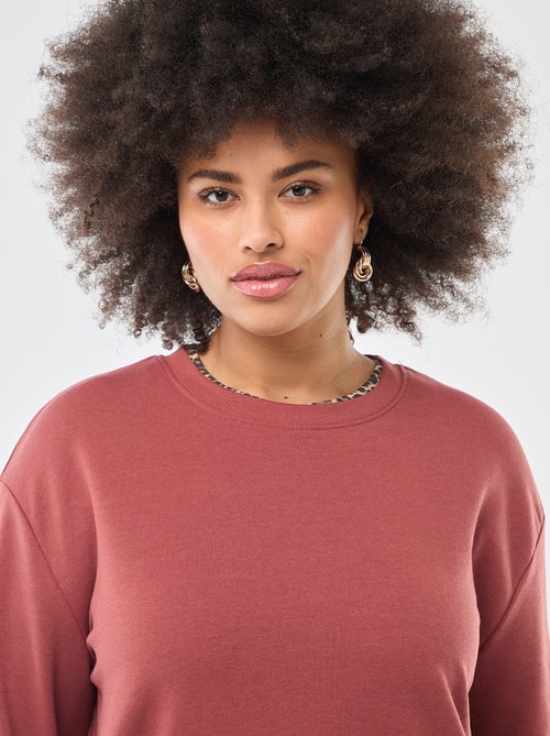 Sweat léger uni à col rond - Kiabi