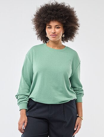 Sweat léger uni à col rond