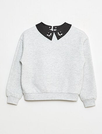 Sweat loose avec col à strass