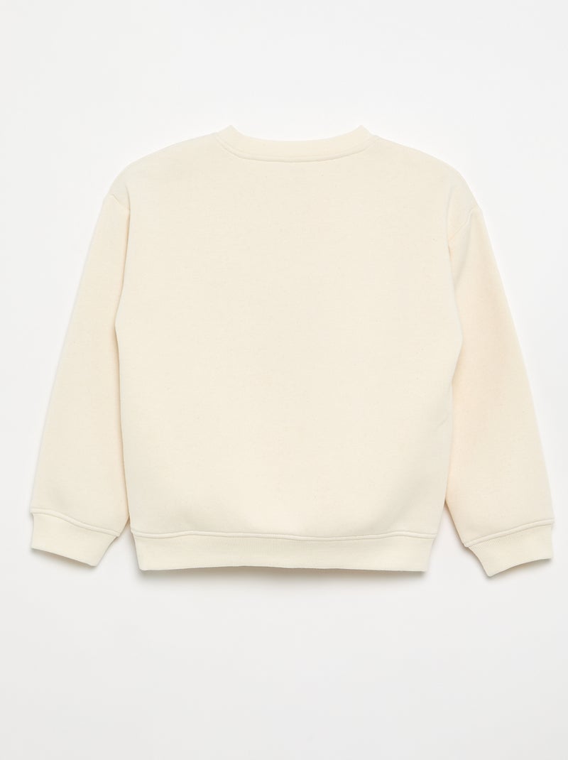 Sweat loose avec imprimé Beige - Kiabi