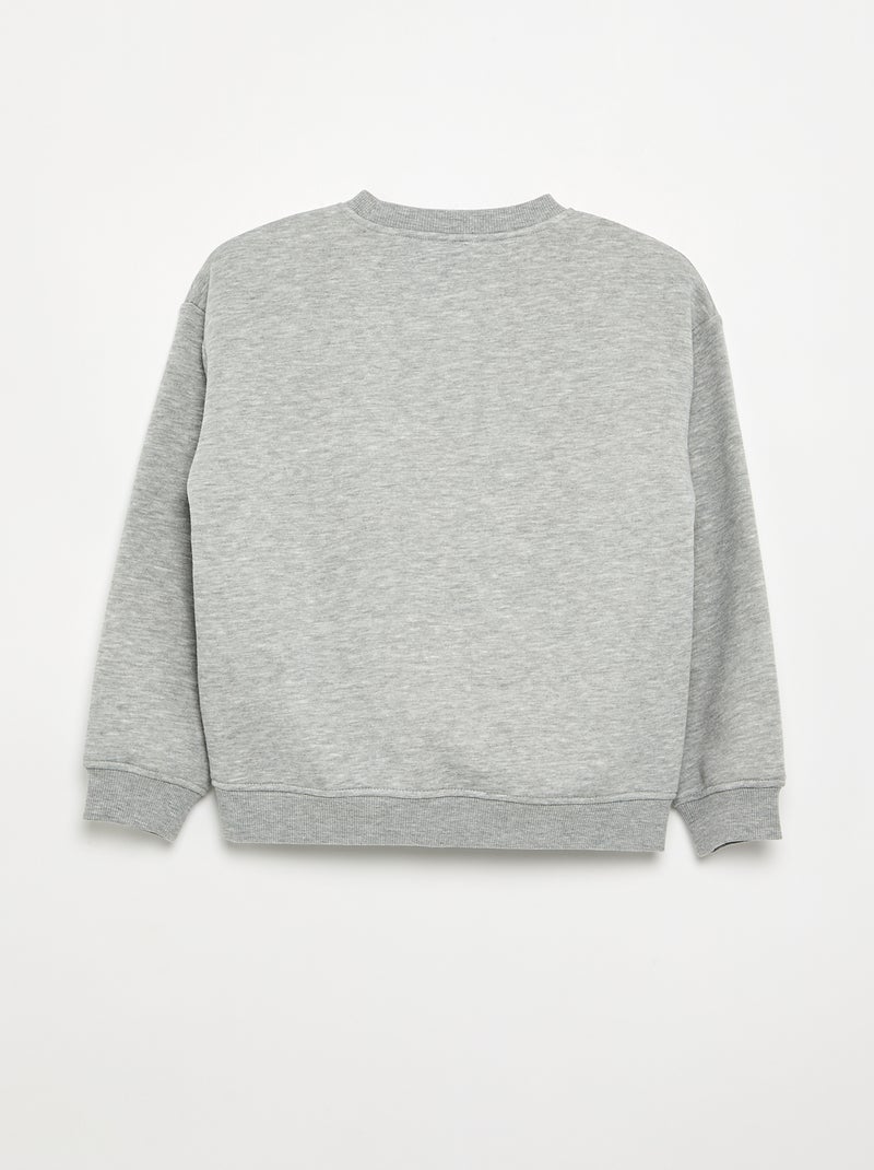 Sweat loose avec imprimé Gris - Kiabi