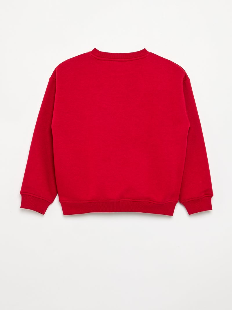 Sweat loose avec imprimé Rouge - Kiabi