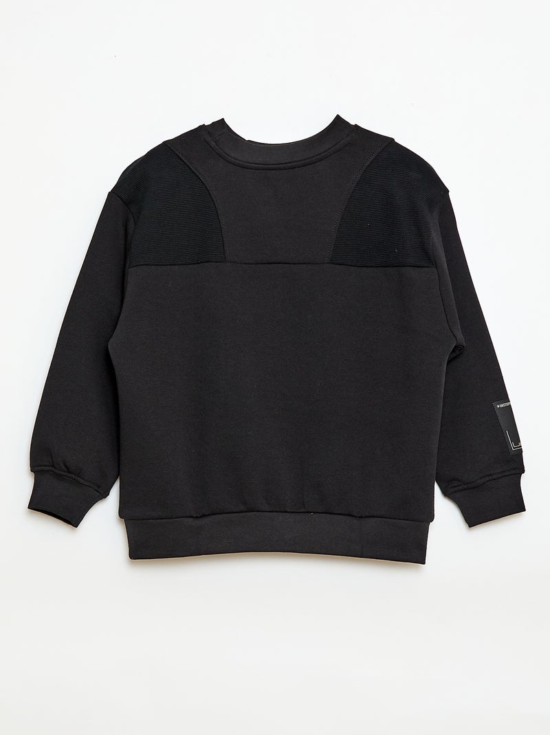 Sweat loose en molleton Noir - Kiabi