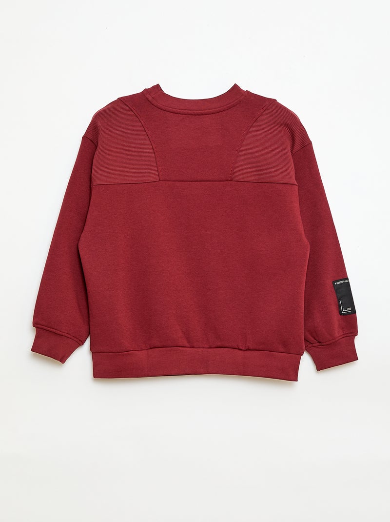 Sweat loose en molleton Rouge - Kiabi