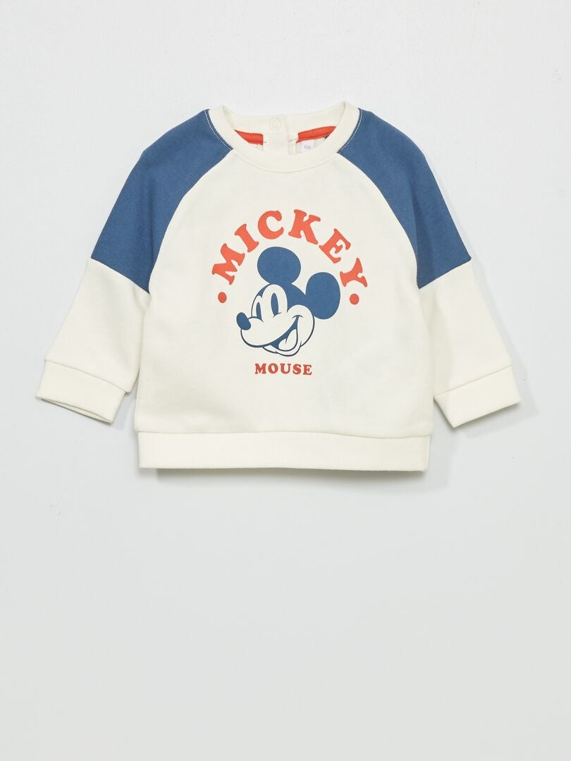 Sweat manches raglan 'Mickey' de 'Disney' Blanc/bleu - Kiabi