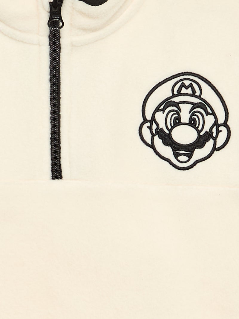 Sweat 'Mario Bros' avec bandes contrastées Blanc - Kiabi