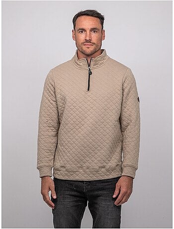 Sweat matelassé col montant zippé woribou