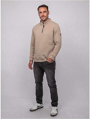Sweat matelassé col montant zippé woribou