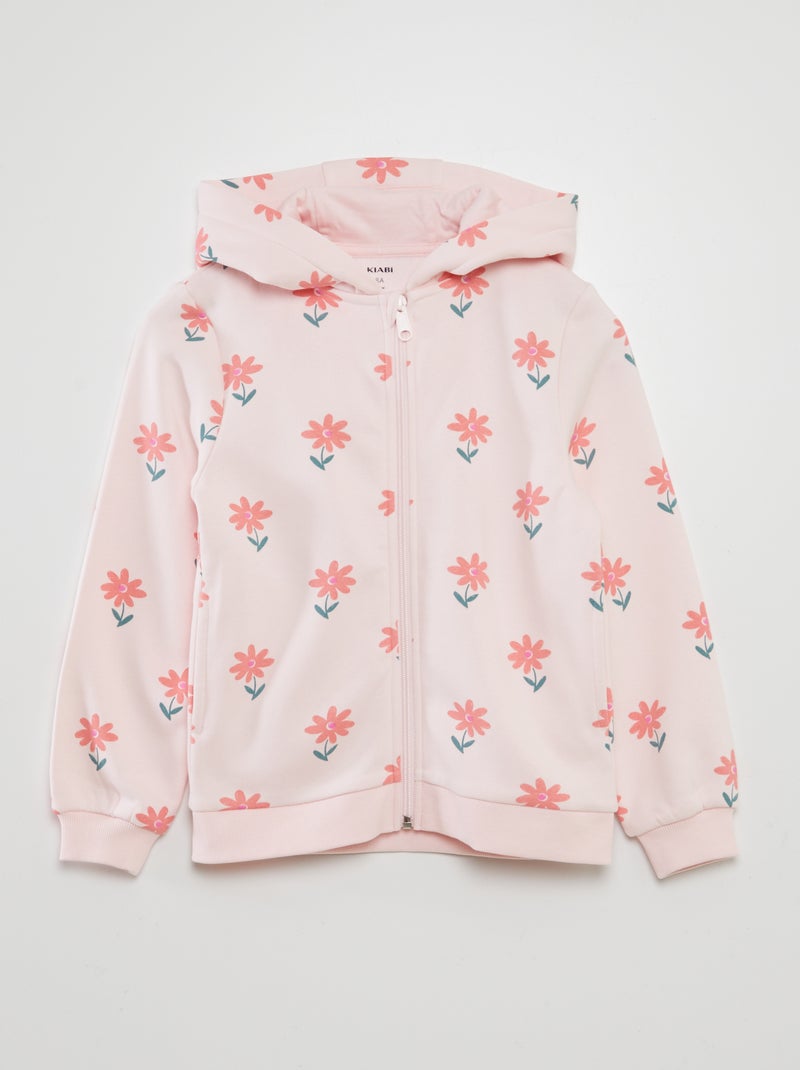 Sweat met rits en print ROSE - Kiabi