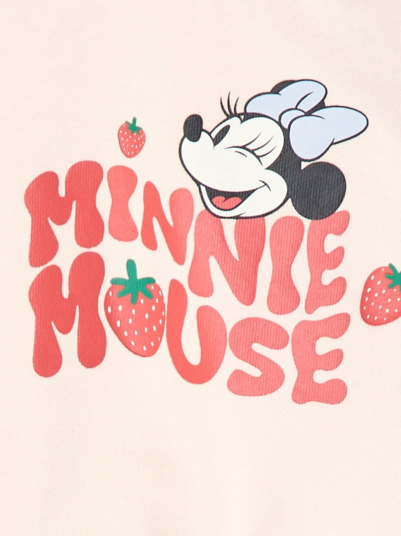 Sweat 'Minnie' 'Disney' à manches longues avec volants brodés Rose - Kiabi