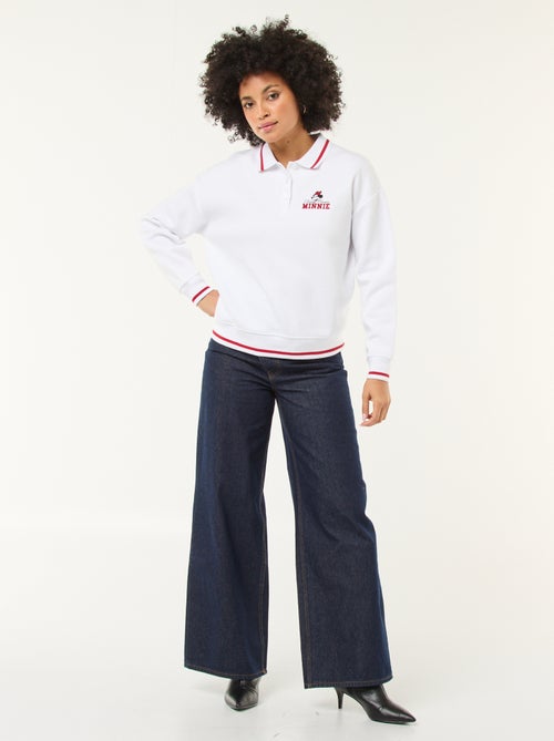 Sweat 'Minnie' 'Disney' avec col polo boutonné - Kiabi